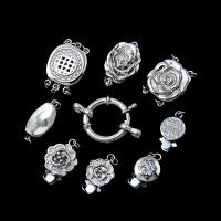 925 Sterling Silver Box Clasp DIY & with rhinestone original color Sold By PC