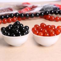 Agate Beads Black Agate with Red Agate Round DIY Sold By Bag