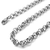 Stainless Steel Chain Necklace & rolo chain original color Sold Per Approx 19.7 Inch Strand
