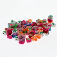 Polymer Clay Beads Heart multi-colored nickel lead & cadmium free Sold By Bag