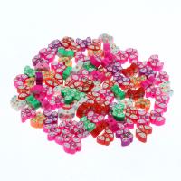 Polymer Clay Gyöngyök, Pillangó, sokszínű, nikkel, ólom és kadmium mentes, 13x11x5mm, 1000PC-k/Bag, Által értékesített Bag