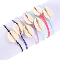 Fashion Create Wax Cord Bracelets with Shell Adjustable & fashion jewelry & Unisex 160-280mm Sold By Lot