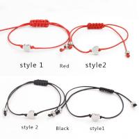 Fashion Create Wax Cord Bracelets with Stainless Steel handmade fashion jewelry Length 7 Inch Sold By Lot