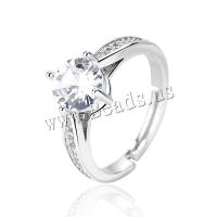 Cubic Zircon Brass Finger Ring plated fashion jewelry & for woman & with rhinestone nickel lead & cadmium free Sold By PC