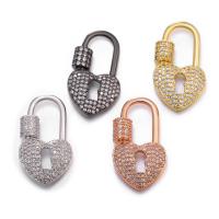 Brass Carabiner Key Ring Lock plated DIY & micro pave cubic zirconia Sold By Lot