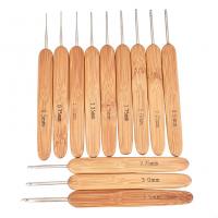 Crochet Hook  Iron with Bamboo plated durable 133-136mmuff0c13mmuff0c Sold By Set