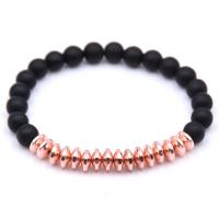 Unisex Bracelet Natural Stone Round plated elastic & anti-fatigue 8mm 19mm Sold By Strand