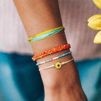Fashion Create Wax Cord Bracelets bracelet with Zinc Alloy fashion jewelry & for woman 17-30cm Sold By Set