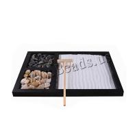 Fibreboard voor middelste dichtheid Zen Sandbox Ornament, half handgemaakte, voor thuis en op kantoor, zwart, 215x17x12mm, Verkocht door PC