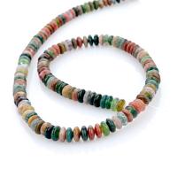 Naturlige indiske agat perler, Indiske Agate, Flad Rund, poleret, du kan DIY, flerfarvede, 3x6mm, Længde Ca. 15.4 inch, 2Strands/Bag, Ca. 130pc'er/Strand, Solgt af Bag