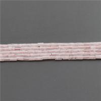Grânulos de quartzo rosa natural, Coluna, polido, DIY, rosa, 2x4mm, comprimento Aprox 15.4 inchaltura, 2vertentespraia/Bag, Aprox 98PCs/Strand, vendido por Bag