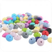 silikone Beads, Silicone, for børn, blandede farver, 12x7mm, 100pc'er/Lot, Solgt af Lot