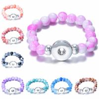 Snap Button Bracelet Resin with Zinc Alloy plated fashion jewelry & for woman 18mm Sold By PC