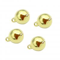 Brass Bell Pendel, Messing, Mini & Vaskbar & Nuttet & forskellig størrelse for valg, guld, 50pc'er/Bag, Solgt af Bag