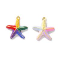 Brass Jewelry Pendants Starfish real gold plated DIY & enamel nickel lead & cadmium free Approx 1mm Sold By Lot