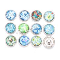 Jewelry Snap Button Brass with Glass plated durable & fashion jewelry nickel lead & cadmium free 12mm Sold By PC