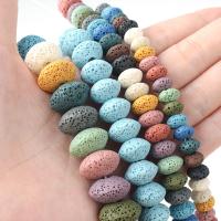 Natural Lava Beads Abacus plated DIY Sold By Strand