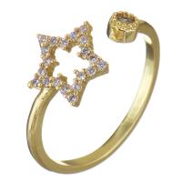 Messing Manchet Finger Ring, plated, mode sieraden & voor vrouw & met zirkonia, nikkel, lood en cadmium vrij, 8mm,3mm, 10pC's/Lot, Verkocht door Lot