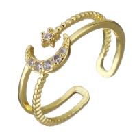 Messing Manchet Finger Ring, plated, mode sieraden & voor vrouw & met zirkonia, nikkel, lood en cadmium vrij, 6mm, Gat:Ca 7mm, 10pC's/Lot, Verkocht door Lot