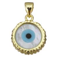 Brass Jewelry Pendants Evil Eye plated fashion jewelry & DIY & with cubic zirconia nickel lead & cadmium free Approx Sold By PC