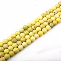 Agat pärlor, Rund, polerad, DIY & olika storlek för val, gul, Såld Per Ca 15.7 inch Strand