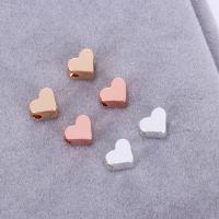 Brass Jewelry Beads Heart plated DIY Sold By Lot