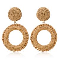 Wood Drop Earring handmade & woven pattern & for woman Sold By Bag