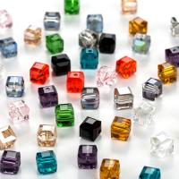 Cubic Crystal Pärlor, Kristall, med Lampwork, Square, plated, DIY, Crystal CAL, 8mm, 20PC/Bag, Säljs av Bag