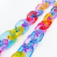 Akryl kæde, PC Plastic, med Resin, Bogstavet U, poleret, du kan DIY & forskellig størrelse for valg, flerfarvede, 19x31mm, 500G/Bag, Solgt af Bag