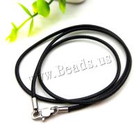 Fashion Necklace Cord Stainless Steel with Wax Cord electrolyzation black 1*45mm Sold By Strand