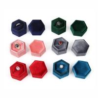 Velveteen smyckeset box, Manchester, Hexagon, plated, Hållbar & olika stilar för val, fler färger för val, 62x52x52mm, Säljs av PC