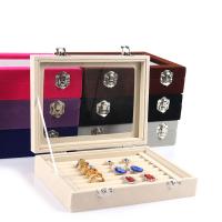 Βελούδο Ring Box, Φέλπα, Ορθογώνιο παραλληλόγραμμο, περισσότερα χρώματα για την επιλογή, 200x150x45mm, 3PCs/Παρτίδα, Sold Με Παρτίδα