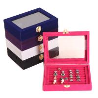 Κουτί ξύλινο δαχτυλίδι, Ξύλο, με Φέλπα, περισσότερα χρώματα για την επιλογή, 200x150x45mm, Sold Με PC