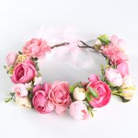 Bridal Hair Wreath Cloth Flower for woman metallic color plated 160mm Sold By PC