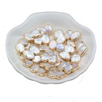 Brass Jewelry Pendants pearl with Brass DIY gold nickel lead & cadmium free 13-19mm Sold By Bag
