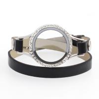 Stainless Steel Jewelry Bracelet Round plated can open and put into something  & smooth black 25mm   30mm Sold By Bag