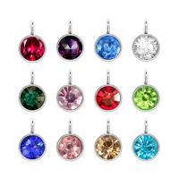 Rhinestone Pendant Stainless Steel with Rhinestone Round plated DIY 6MM*9MM Sold By Bag