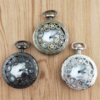 Pocket Watch Alloy with Glass Round plated & hollow 10*45mm Sold By PC