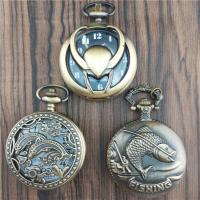 Pocket Watch Alloy with Glass Round plated vintage antique bronze color 10*48*800mm Sold By PC