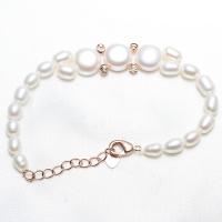 Freshwater Cultured Pearl Bracelet Round for woman white 155*11*5mm 39*2mm Sold By Strand
