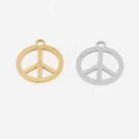 Stainless Steel Pendants Peace Logo plated DIY & hollow Approx 1mm Sold By Bag