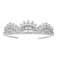 Bridal Tiaras Zinc Alloy Crown silver color plated vintage & for woman & with rhinestone nickel lead & cadmium free Sold By PC