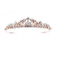 Bridal Tiaras Zinc Alloy Crown rose gold color plated vintage & for woman & with rhinestone nickel lead & cadmium free Sold By PC