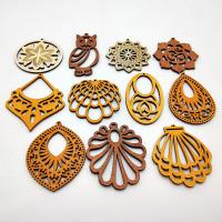 Wood Pendants DIY & hollow 60-70mm*2mm Sold By PC