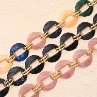 Akryl kæde, med Resin, Runde, du kan DIY, flere farver til valg, 40x40mm, Solgt af Strand