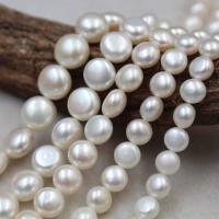 Keshi Cultured Freshwater Pearl Beads Round natural DIY white Sold By Strand