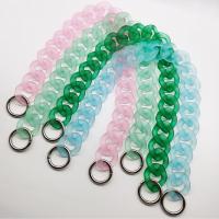 Akryl kæde, med Plastic, du kan DIY & frosted, flere farver til valg, 33*40mm,, Solgt Per 55 cm Strand