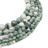 Grüner Tupfen Stein Perlen, Naturstein, rund, poliert, DIY & verschiedene Größen vorhanden, verkauft von PC