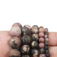Natural Rhodonite Beads Black Vein Turquoise Round DIY & frosted Sold By Strand