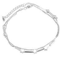 Brass Anklet plated vintage & for woman silver color Length 9.84 Inch Sold By Bag